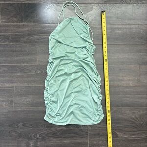SHEIN Mint Green Ruched Mini Dress